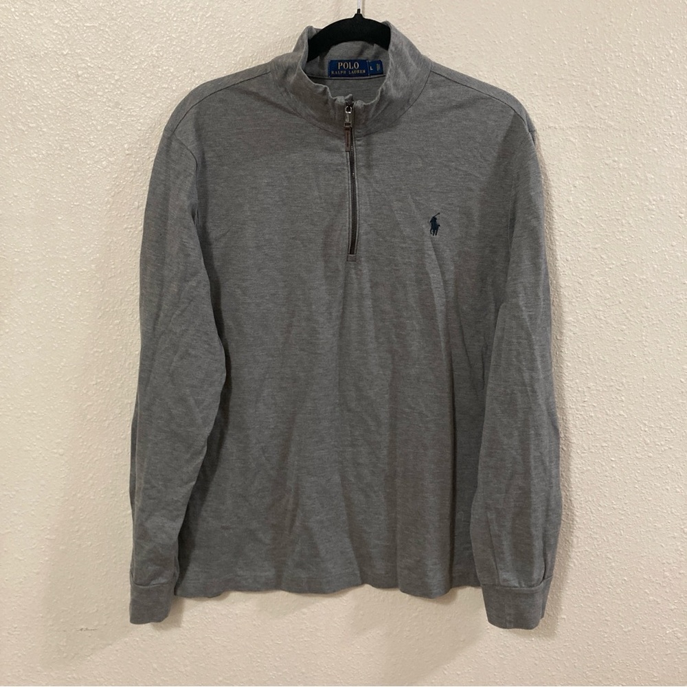 Polo by Ralph Lauren Men's Gray Quarter-Zip Shirt L Gray